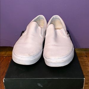 All white slip on vans men’s size 7
